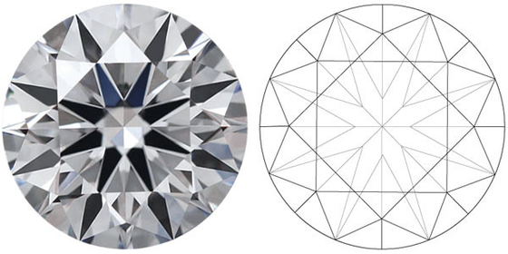 Berlian sintetis bersertifikat Berlian Berpotongan Bulat Berlian 1-5CT Cvd berlian putih