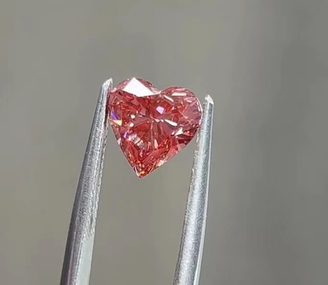 1.15ct Sintetis CVD Pink Heart Diamond Brilliant Cut Artificial Lab Grown