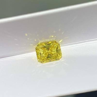 Radiant Cut Synthetic Lab Membuat Berlian Kuning 2-2,99 Karat
