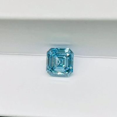 Asscher Cut Blue Berlian Sintetis Lab Insinyur Berlian 1-2 Karat