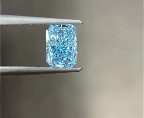 Sky Blue Fancy Intense Blue Lab 2ct CVD Diamond Radiant Cut Harga Grosir