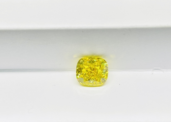 Berlian Kuning Sintetis HPHT Longgar 2.88ct Cushion Modifikasi Bersertifikat IGI VS1