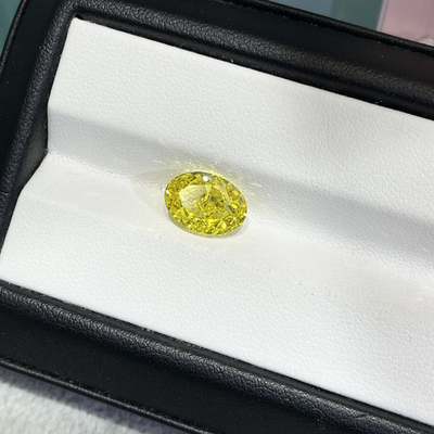 Canary Yellow Lab Diwasa Berlian Oval Cut 2.1ct Berlian IGI Certified