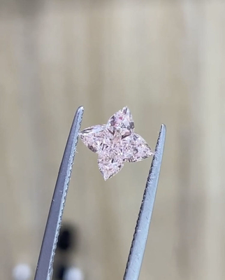 Man Made Lab Engineered Diamonds Four Leaf Clover Fancy Intense Pink Diamond