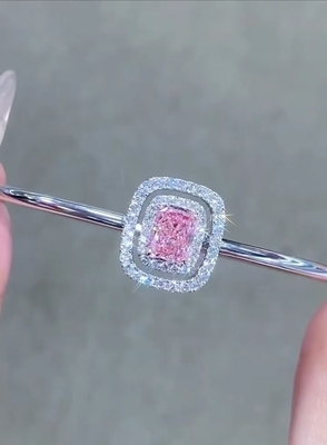 Pink Lab Tumbuh Persegi Berlian Radiant Cut Radiant Bentuk NGTC Sertifikasi