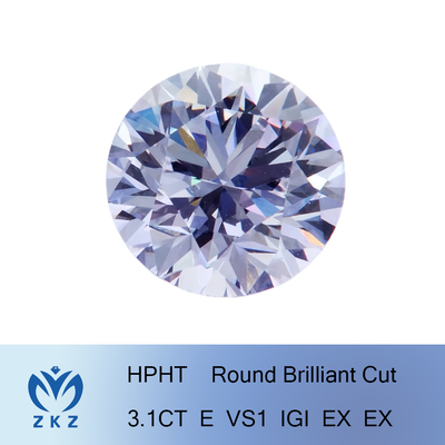 3.1Ct Sintetis Longgar Lab Grown Berlian Cemerlang Dipotong Warna Putih
