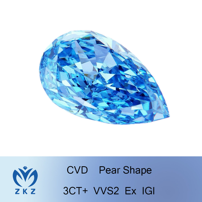 10 Mohs Pear Cut Lab Membuat Berlian Ukuran Besar VVS2 Clarity Grade