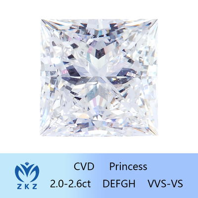 IGI Bersertifikat Putri Potong Lab Berlian Sebagai CVD Tumbuh sintetis Berlian 2ct-2.6ct Pabrik Jual Langsung