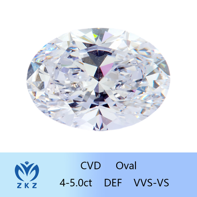 Synthetic Colorless 4-5ct CVD Lab Tumbuh Oval Berlian 10 Kekerasan Mohs