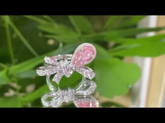 cincin berlian pir merah muda