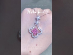 Empat-Leaf Clover Lily Cut Lab Dibuat Berlian Berwarna Perkawinan Perhiasan Kalung Gelang Berlian