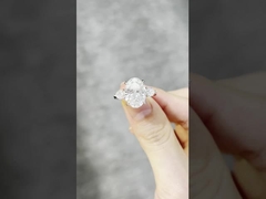 Laboratorium Dibuat Berlian Perhiasan Tiga Batu Perkawinan Cincin Pernikahan berlian yang dibudidayakan