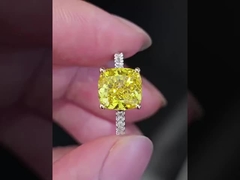 Laboratorium Dibuat Berlian Perhiasan Laboratorium Berlian dewasa cincin pertunangan cincin pernikahan berlian kuning